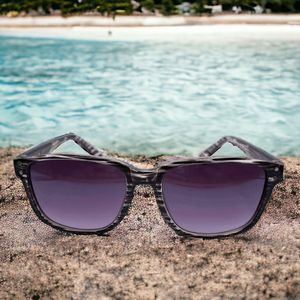 Black and Clear Stripe Sunglasses